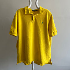 1990s Oversized Vibrant Yellow Polo T-Shirt by Ralph Lauren