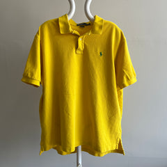 T-shirt polo jaune vif surdimensionné des années 1990 par Ralph Lauren