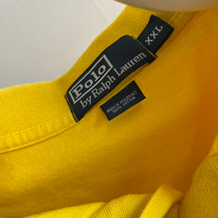 1990s Oversized Vibrant Yellow Polo T-Shirt by Ralph Lauren