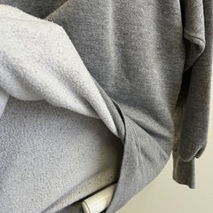 Sweat-shirt blanc gris foncé des années 1980 avec coloration