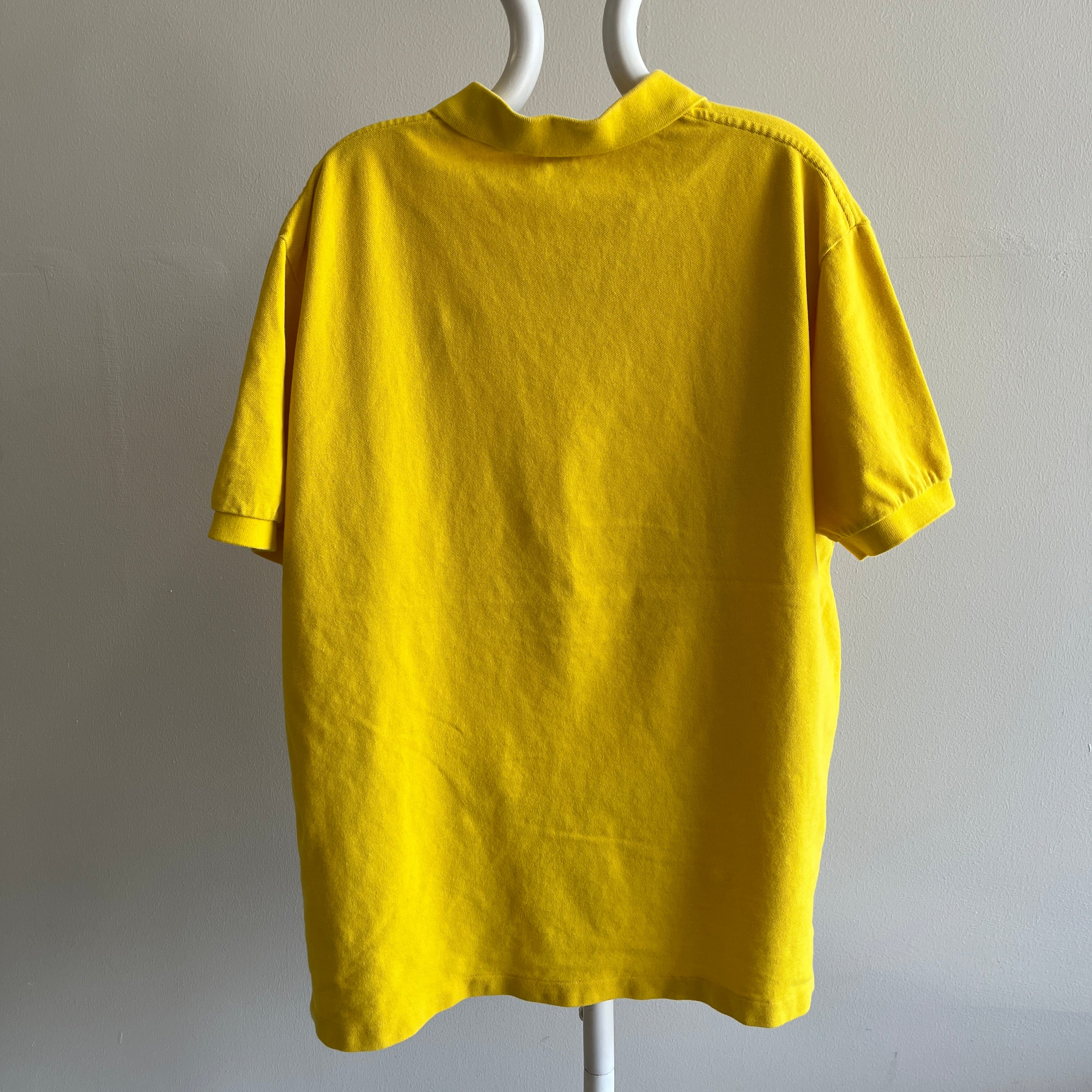 1990s Oversized Vibrant Yellow Polo T-Shirt by Ralph Lauren