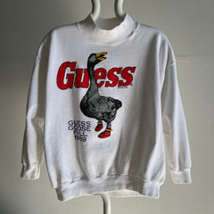 1989 Guess Jeans Goose In High Tops Mock Neck Sweatshirt