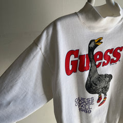 1989 Guess Jeans Goose In High Tops Mock Neck Sweatshirt