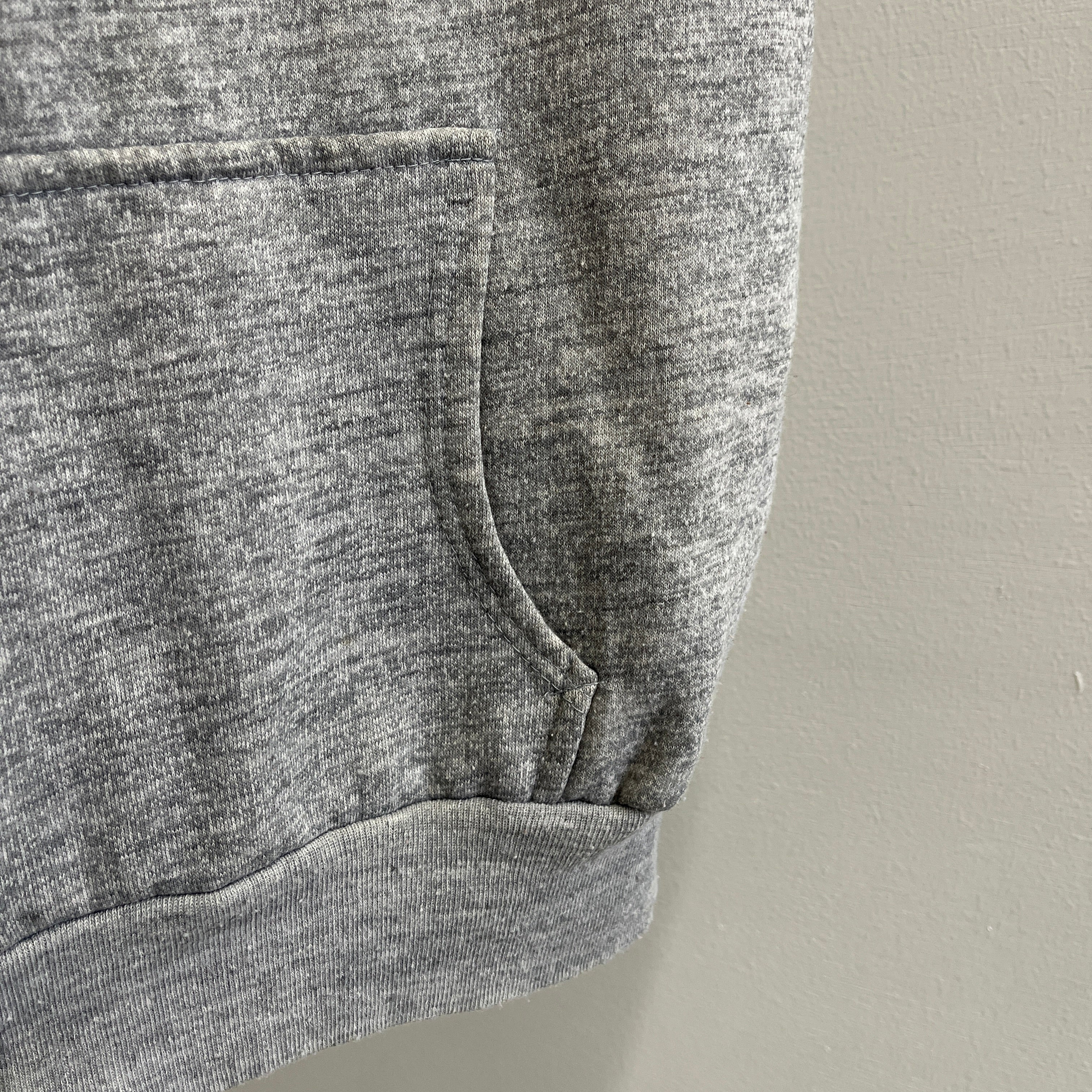 1970s IM Sports Insulated Gray Zip Up Sweatshirt Vest