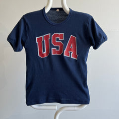 1970s USA Baby Tee Style Ring T-Shirt