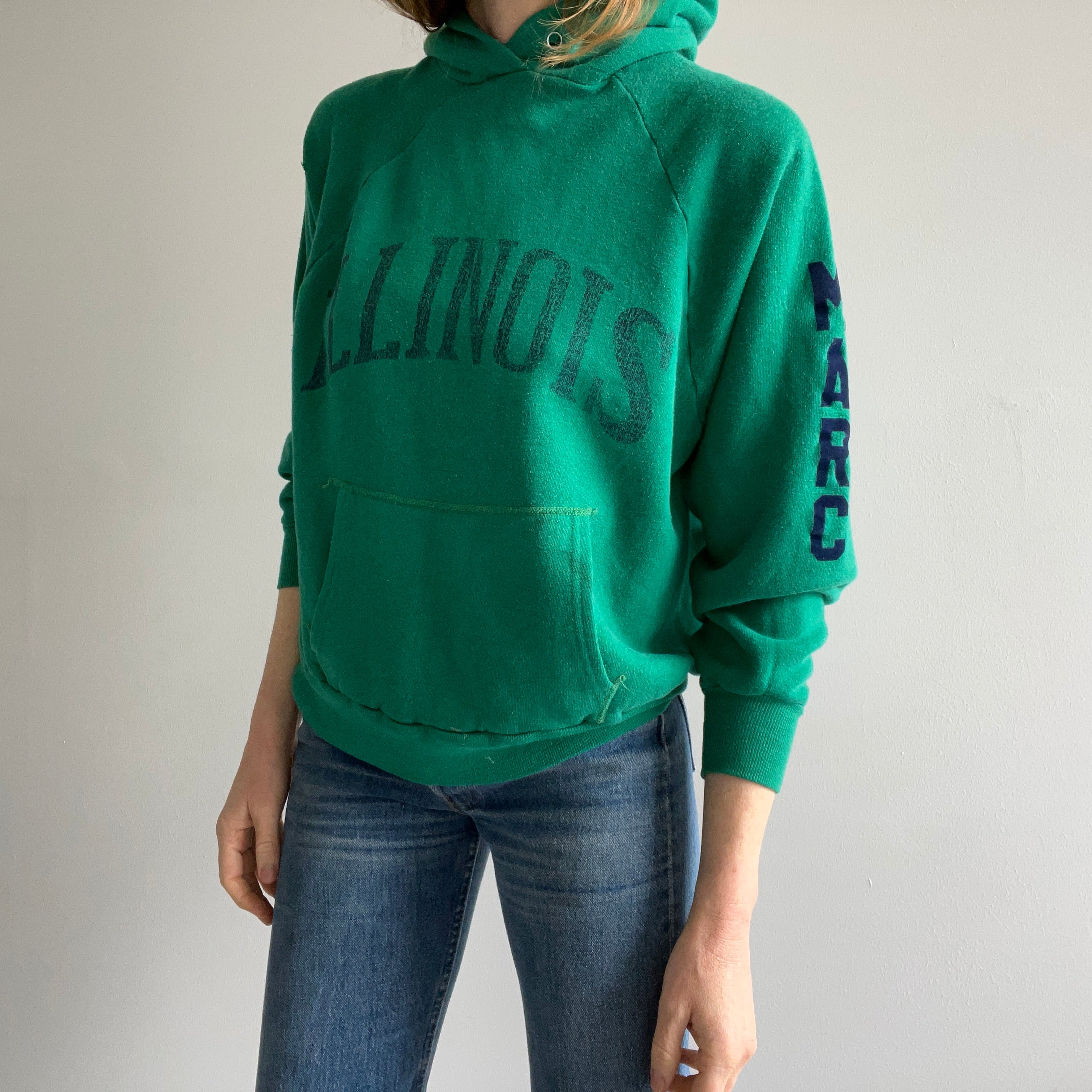 1980s Thin and Worn University Illinois Hoodie That Belonged to Marc