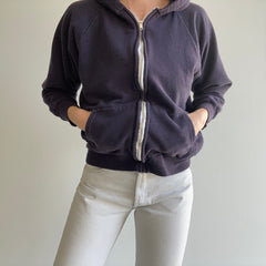 1970s Navy Insulated Zip Up Hoodie by Jon Lauren