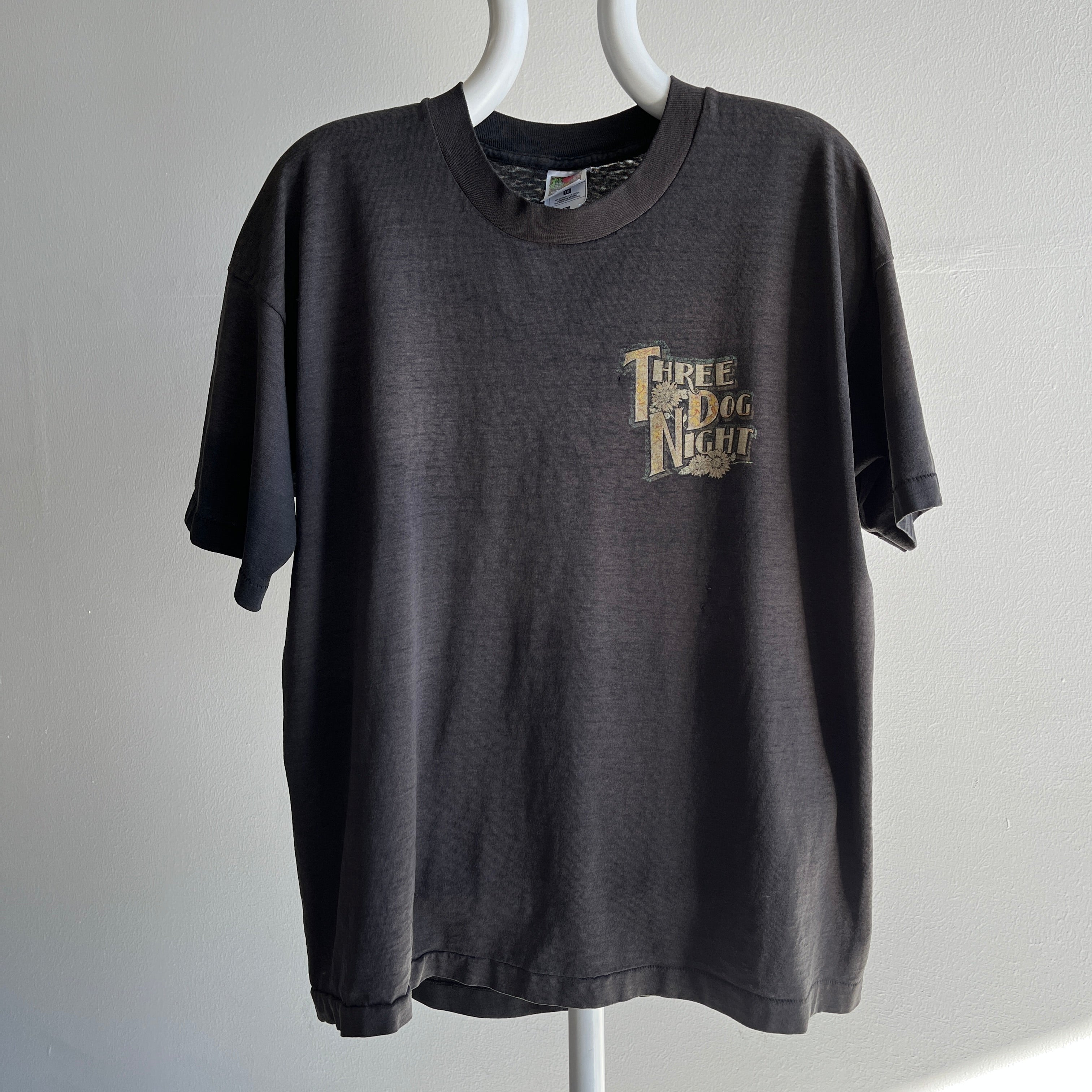 T-shirt Sun Faded Three Dog Night Music des années 1990 - Point unique