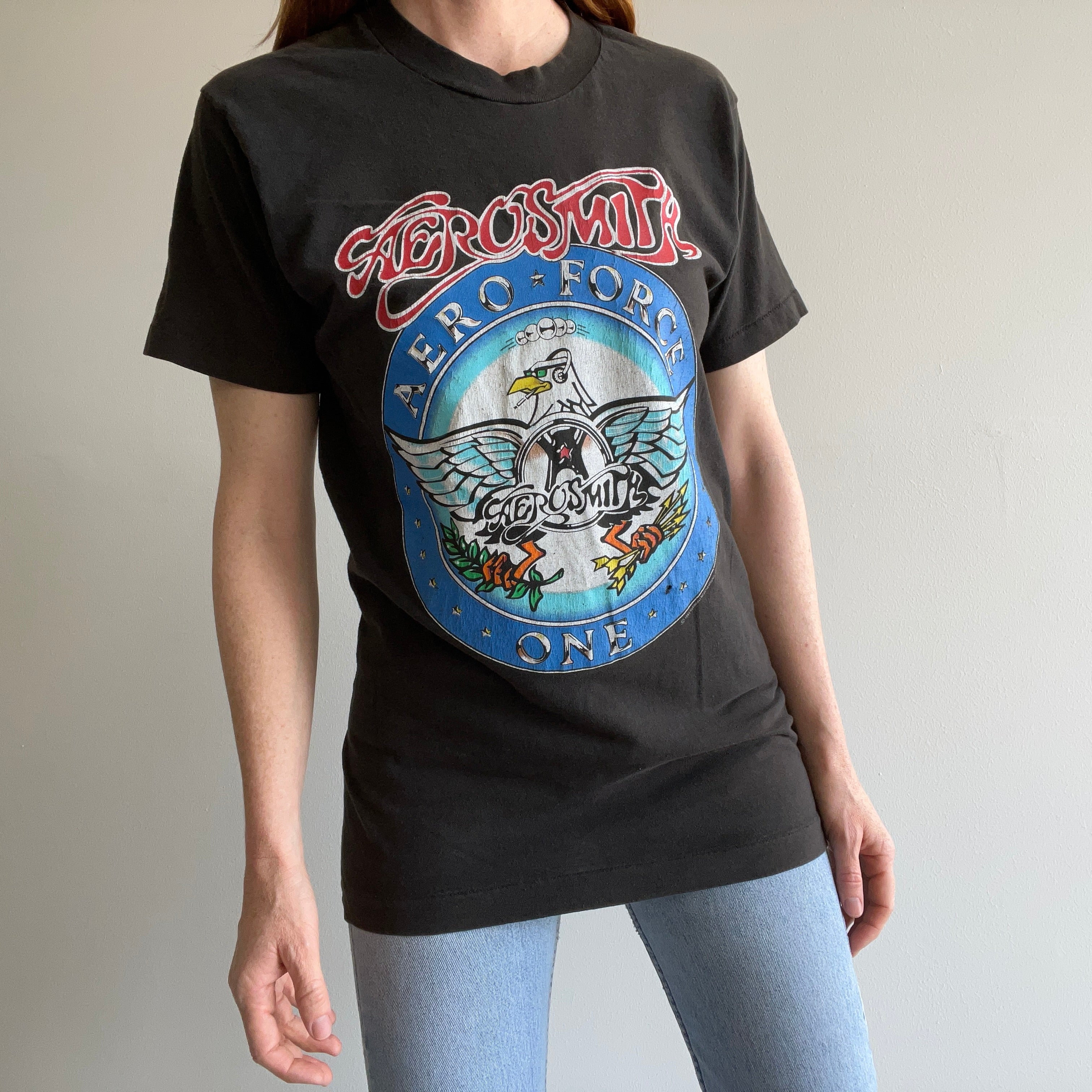 1993 Aerosmith Aero Force One Tour T-shirt - Front and Back !!!