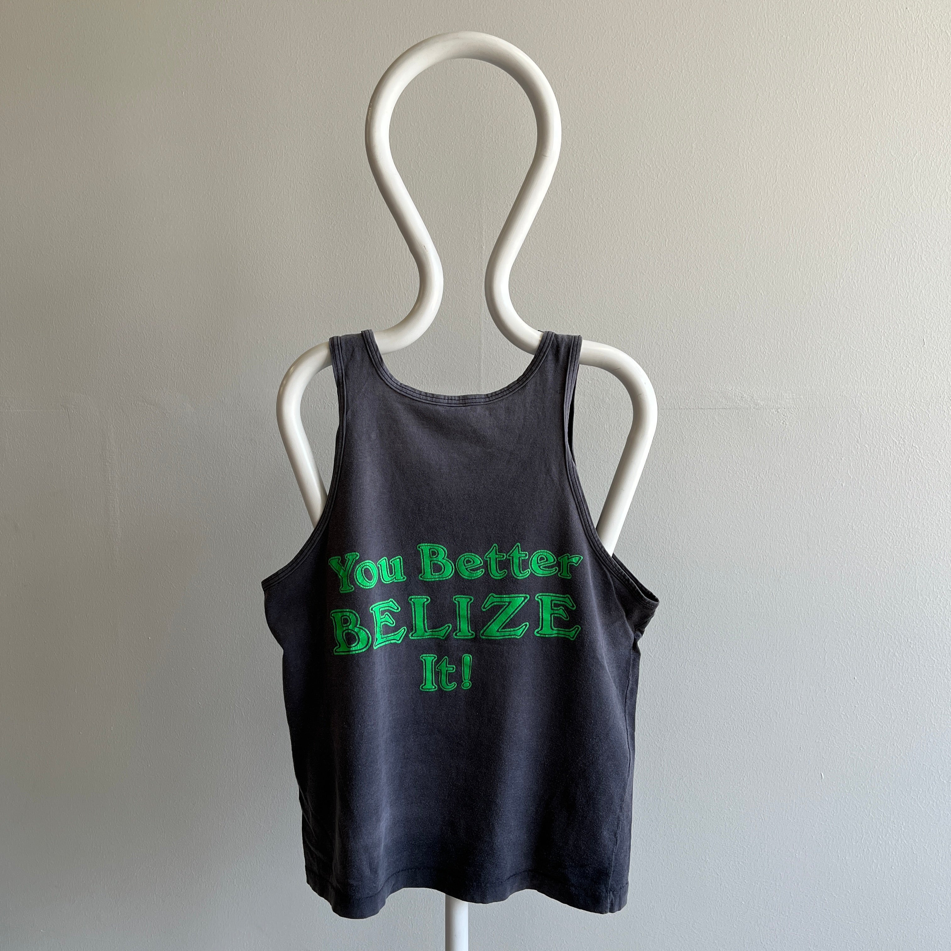 1980s Super Sun Faded and Soft Belkin Belize Beer Tank Top - The Backside is Great Too!!