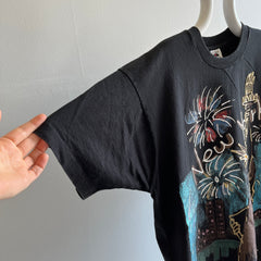 1980s New York Puffer Paint Bedazzled Tourist T-Shirt - WOWZERS