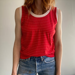 1970s Red and White Striped Tank Top