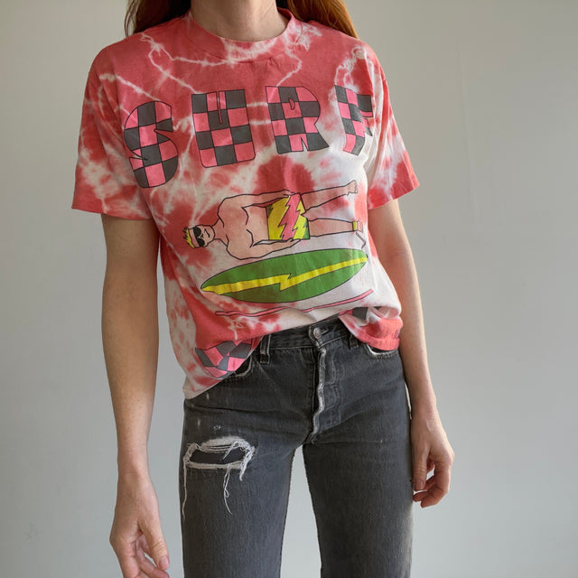 T-shirt teint par nœuds de surf des années 1980 - WOW