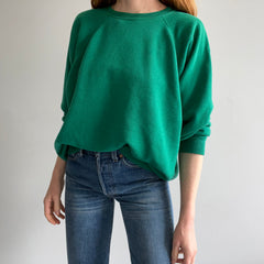 1990s Faded Kelly Green Slouchy Raglan