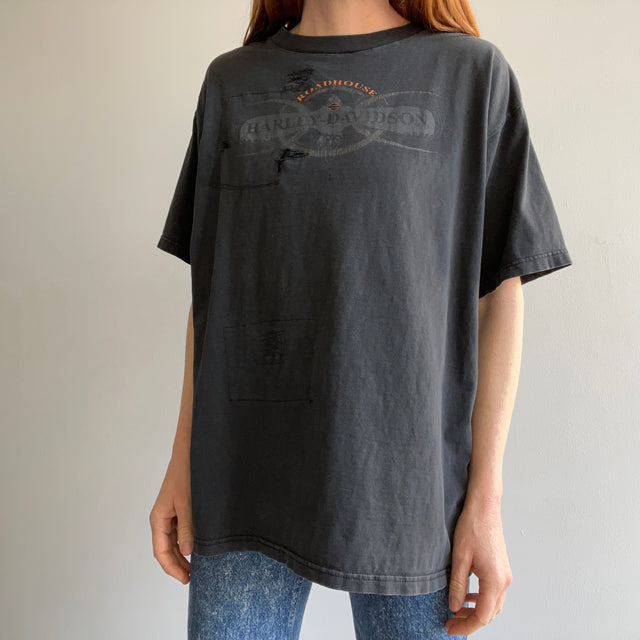 1990s Beat Up and Then Mended Harley T-Shirt - Truly One-Of-A-Kind