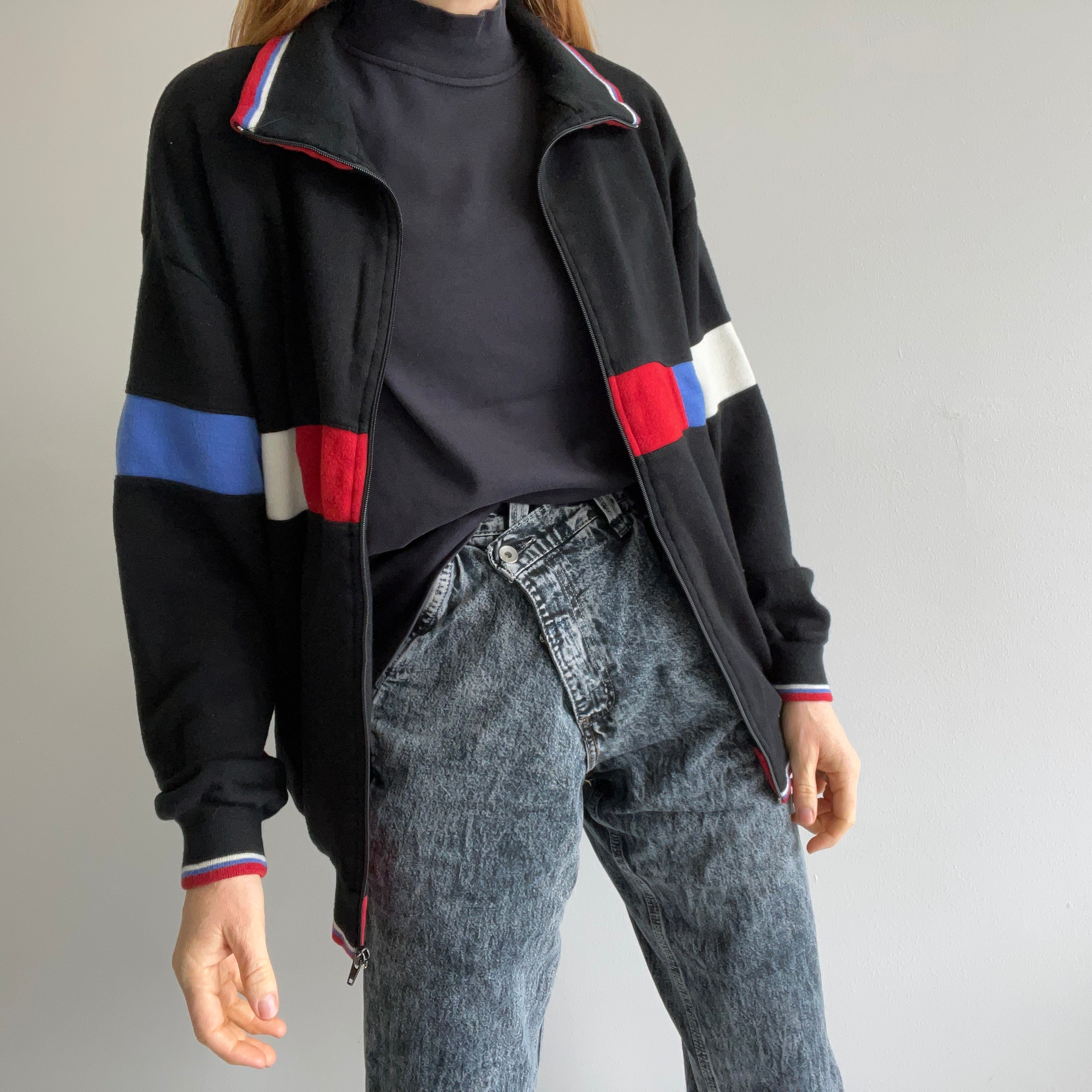 1980/90s Color Block Zip Up with Pockets !!!