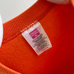 Sweat-shirt raglan orange vierge des années 1980 par Hanes Her Way !