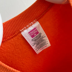 1980s Blank Orange Raglan Sweatshirt by Hanes Her Way!