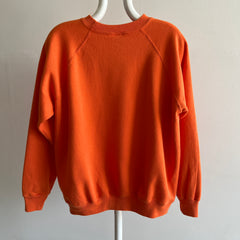 Sweat-shirt raglan orange vierge des années 1980 par Hanes Her Way !