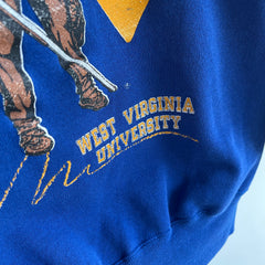 Sweat-shirt raglan des alpinistes de l'Université de Virginie-Occidentale des années 1980
