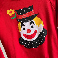 Sweat-shirt à appliques de clown effrayant des années 1980