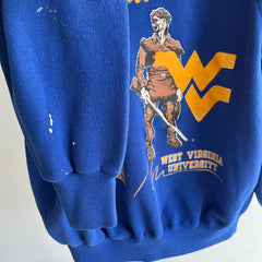 Sweat-shirt raglan des alpinistes de l'Université de Virginie-Occidentale des années 1980