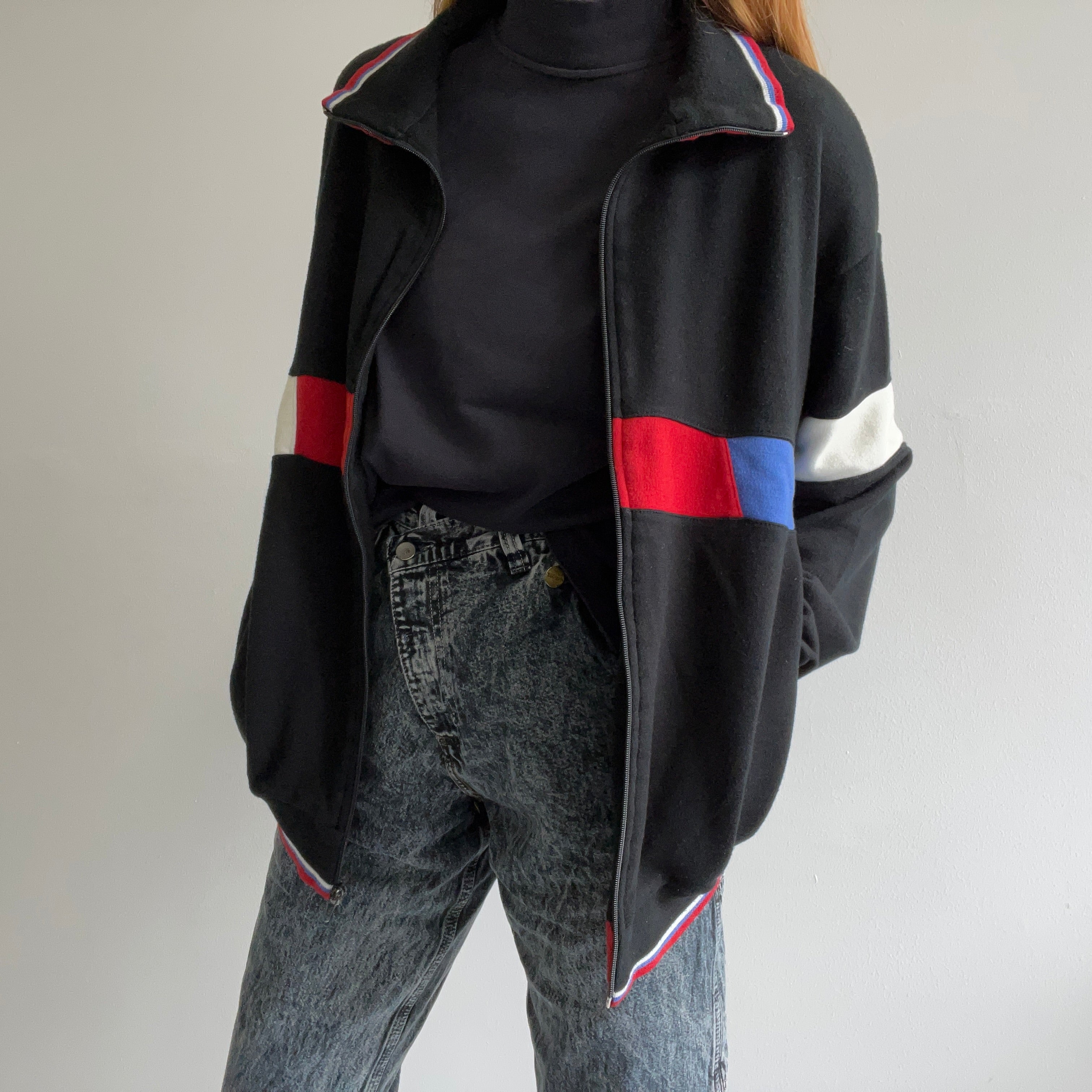 1980/90s Color Block Zip Up with Pockets !!!