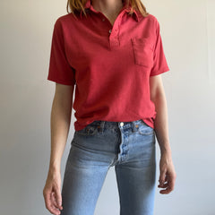 1980s Faded Red Polo Shirt by Screen Stars!!!!