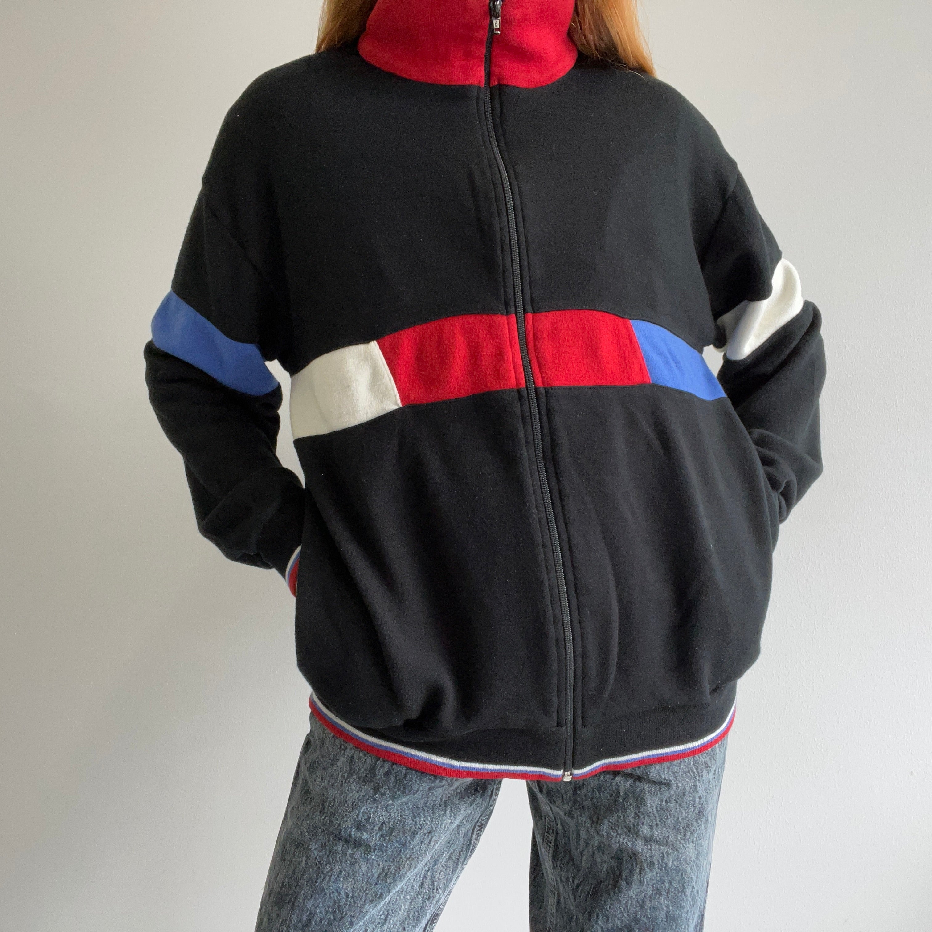 1980/90s Color Block Zip Up with Pockets !!!