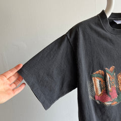 T-shirt enveloppant botte de cowboy des années 1990