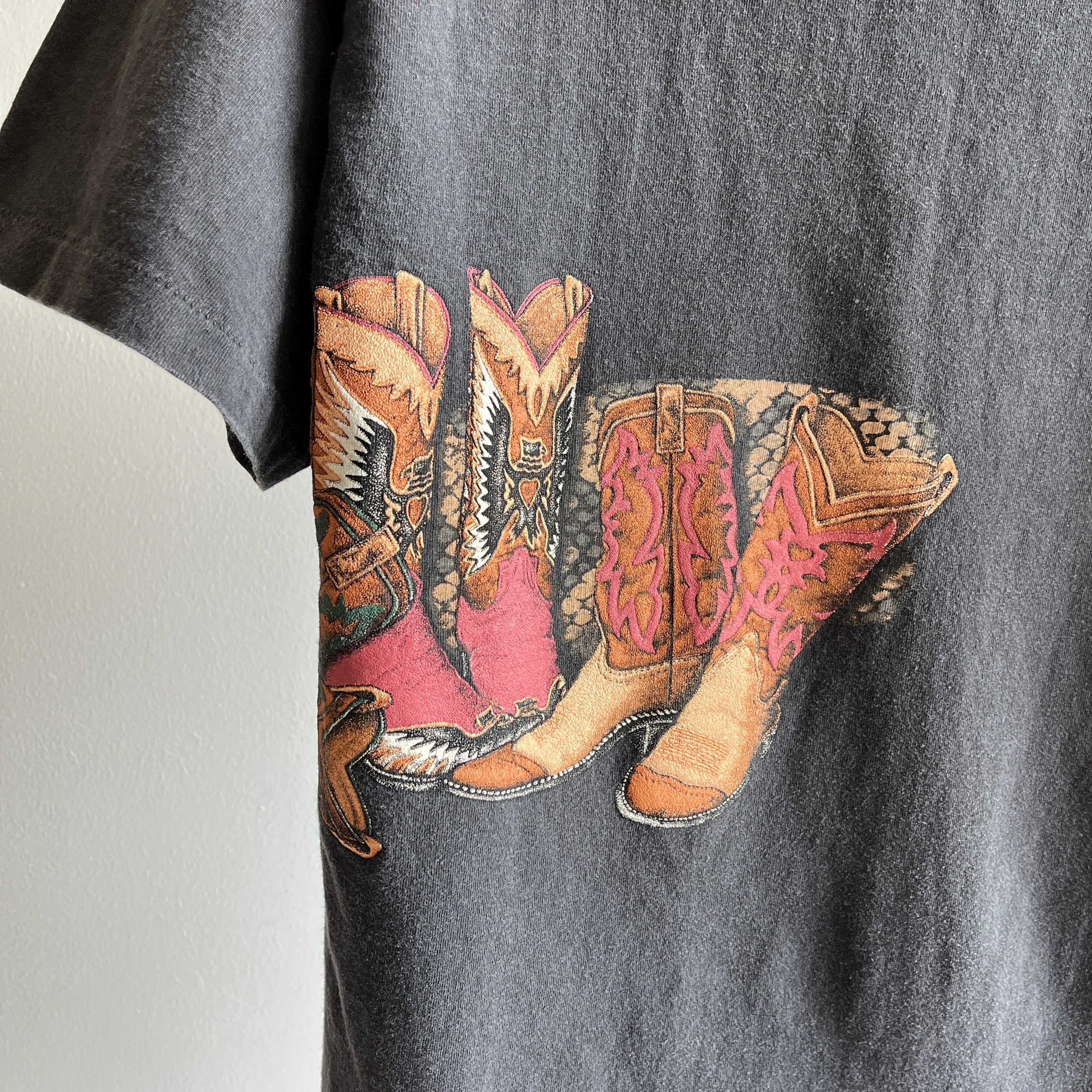 1990s Cowboy Boot Wraparound T-Shirt