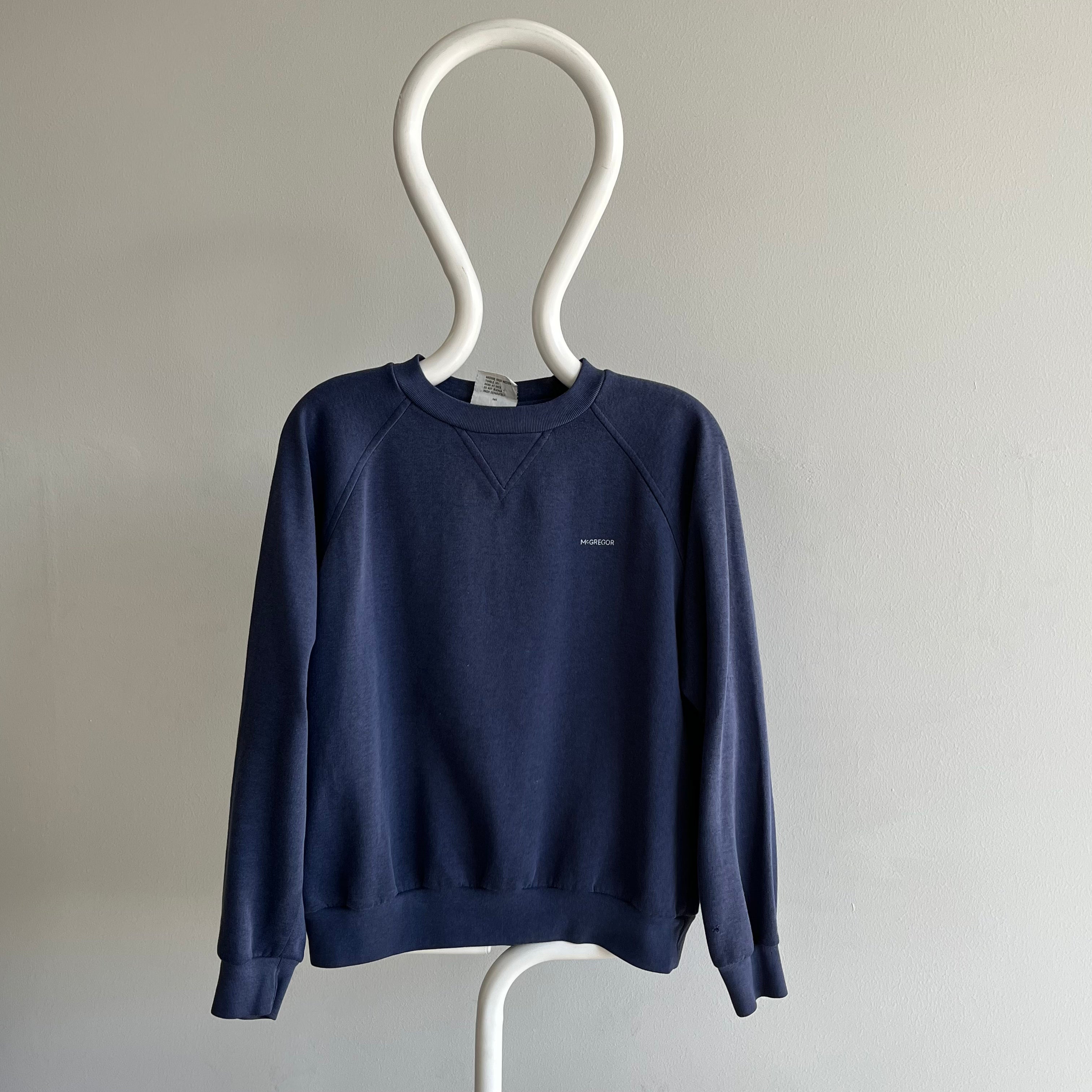 1980s McGregor Thin and Faded Navy Sweatshirt