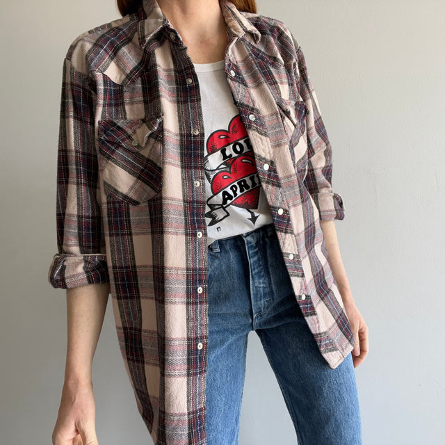 1990s/2000s Cowboy Snap Front Flannel