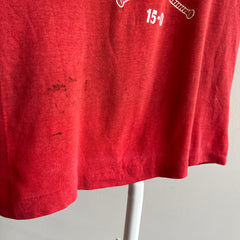 1990 Pohat Red Softball Champs T-shirt délavé et usé par Screen Stars