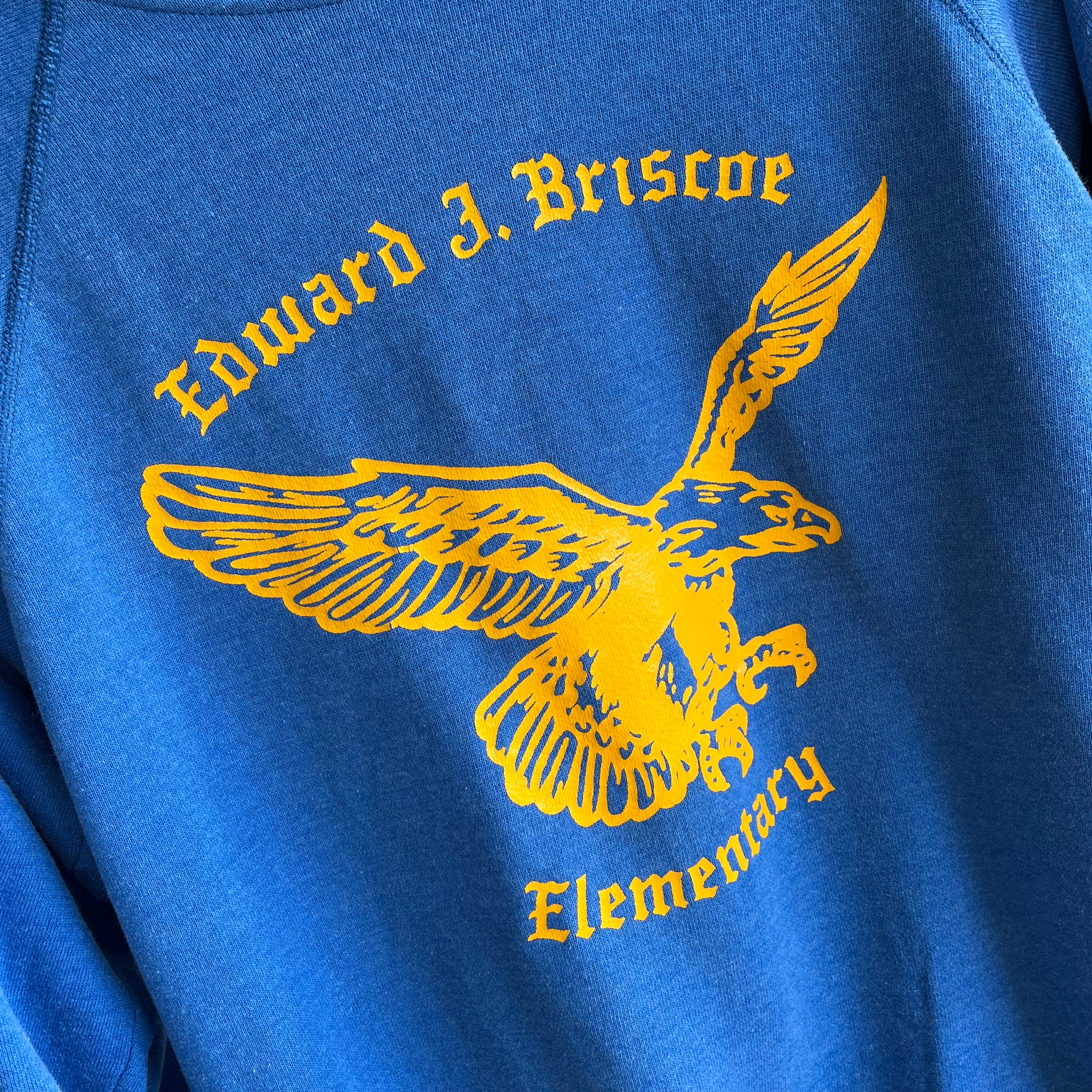 Sweat-shirt de l'école élémentaire Edward J. Briscoe des années 1980
