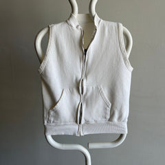 1980s Zip Up Warm Up Sweatshirt Vest