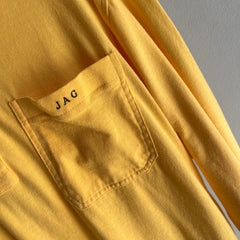 Chemise en jersey à manches longues douce et légère des années 1980 avec initiales JAG