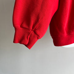 1970s Sportswear Brand Oil Stained Blank Red Raglan