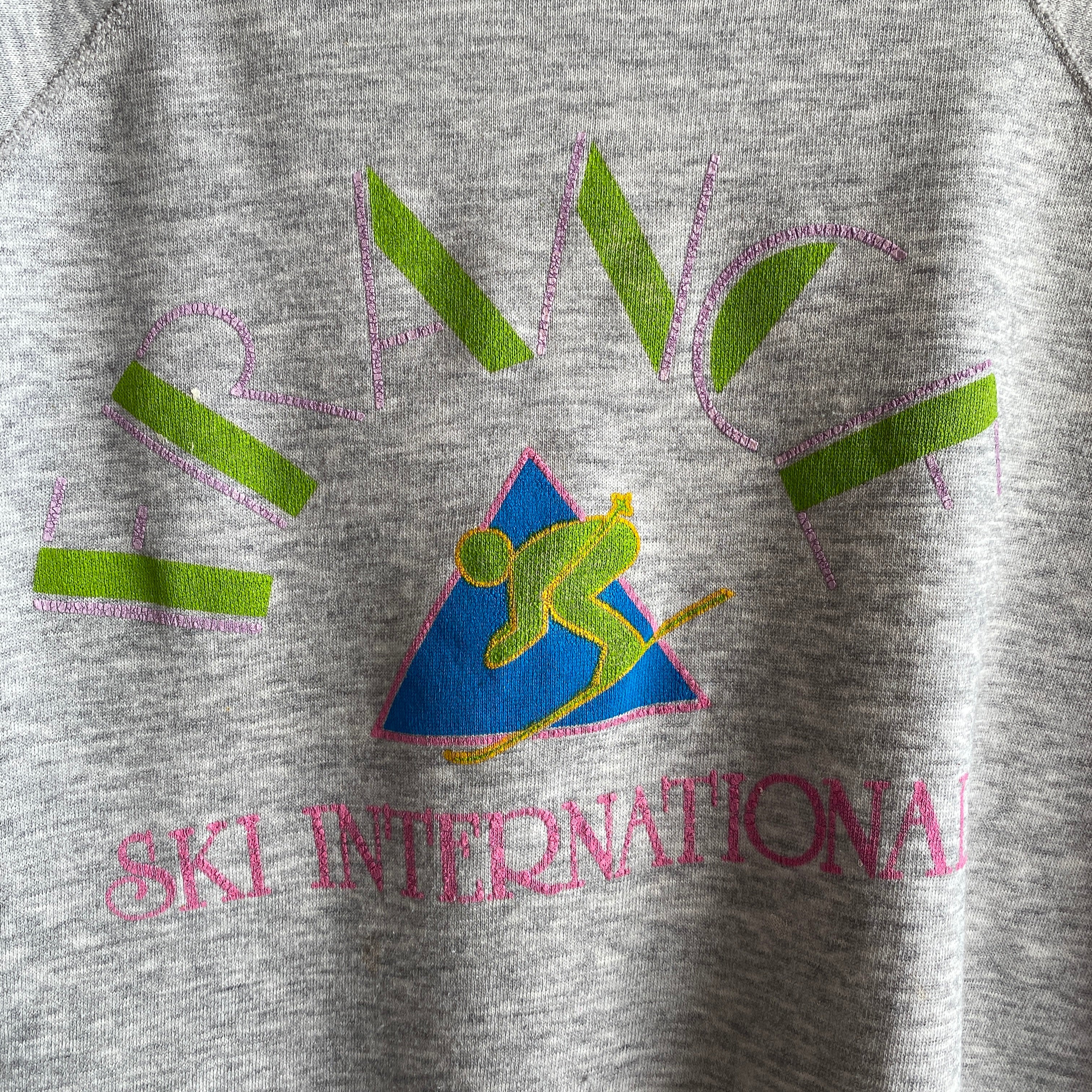 1980s FRANCE SKI INTERNATIONAL SUPER THIN AND STAINED SWEATSHIRT