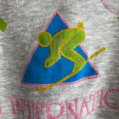 SWEAT-SHIRT SUPER FIN ET TACHÉ FRANCE SKI INTERNATIONAL DES ANNÉES 1980