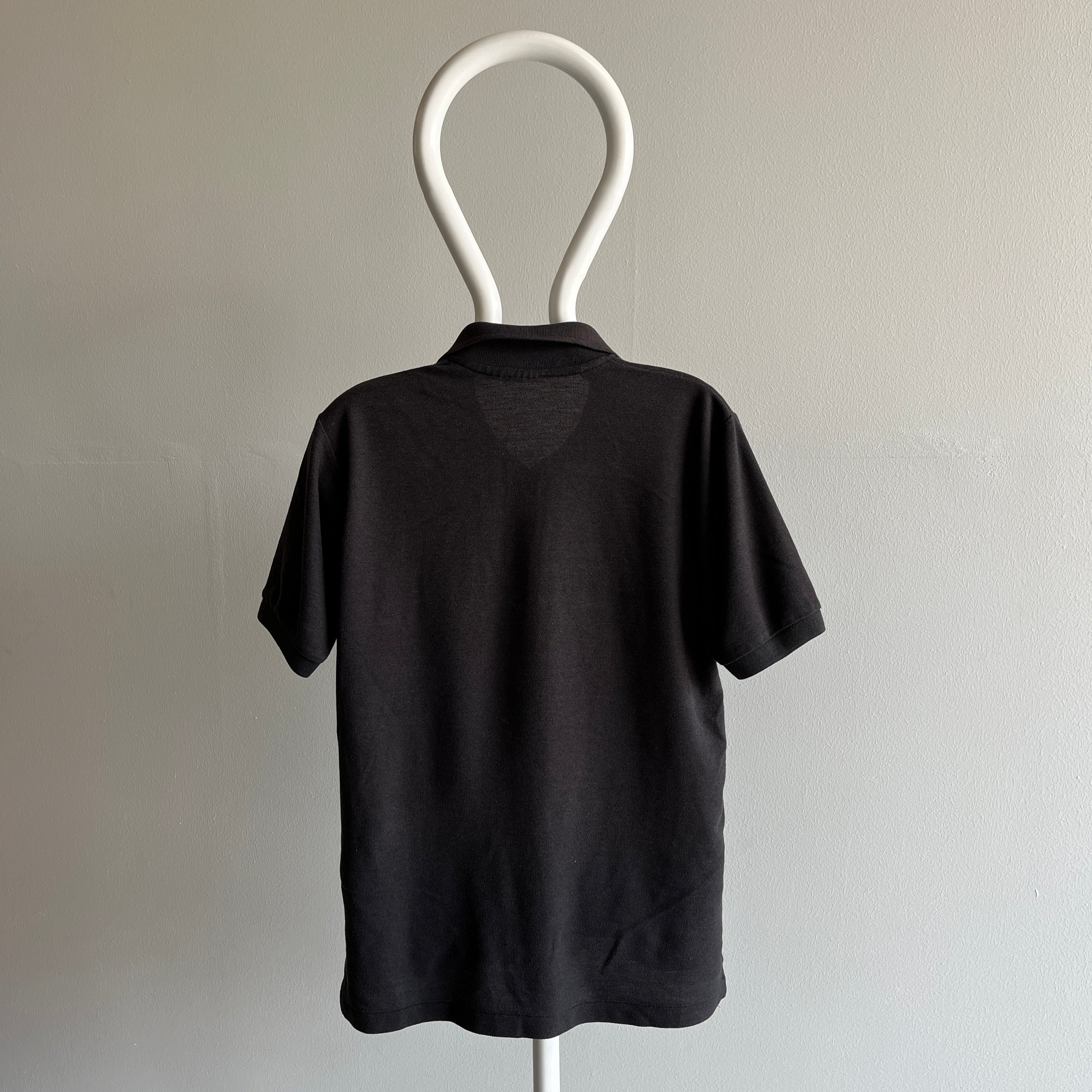 T-shirt de polo de poche noir vierge des années 1990