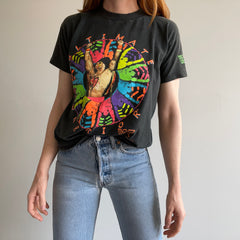 1990 WWF Ultimate Warrior Neon T-Shirt - !!!