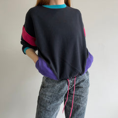 1980s RAD!!!!!! Color Block Sweatshirt with Pockets and Elbow Patches