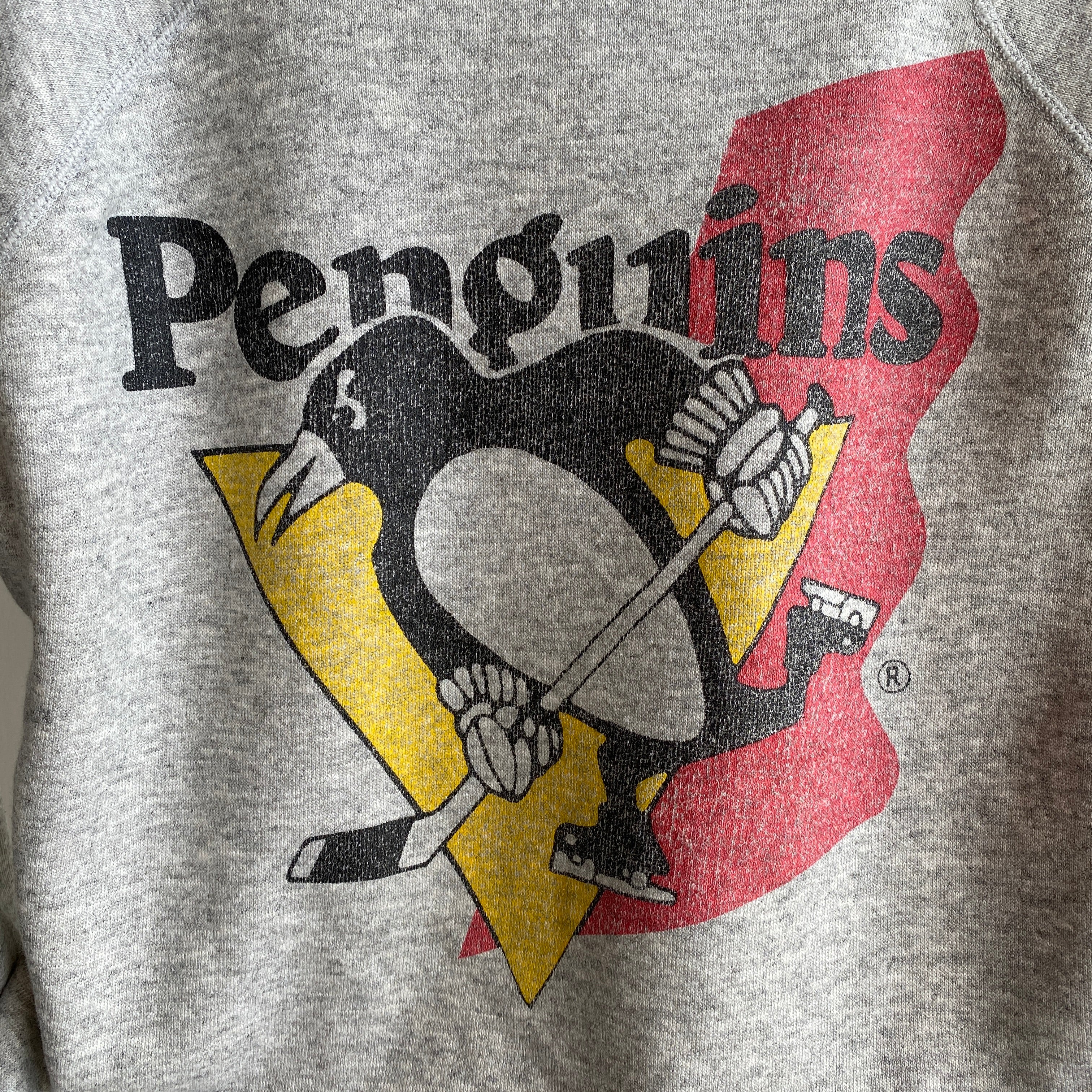 Sweat-shirt de la LNH des Penguins de Pittsburg des années 1980