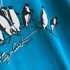 1980s Stay Cool, Keystone Colorado Thin and Worn Penguins Skiing Sweatshirt. Yes Pls!