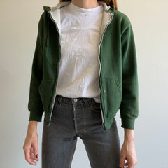 1970/80s Hunter Green Insulated Zip Up Hoodie by Soprtswear