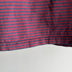 T-shirt carré en coton à rayures Faded Gap des années 1990