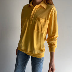 1980s Soft Lightweight Long Sleeve Collared Jersey Shirt with J.A.G. Initials