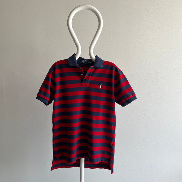 T-shirt polo rayé Ralph Lauren des années 1990