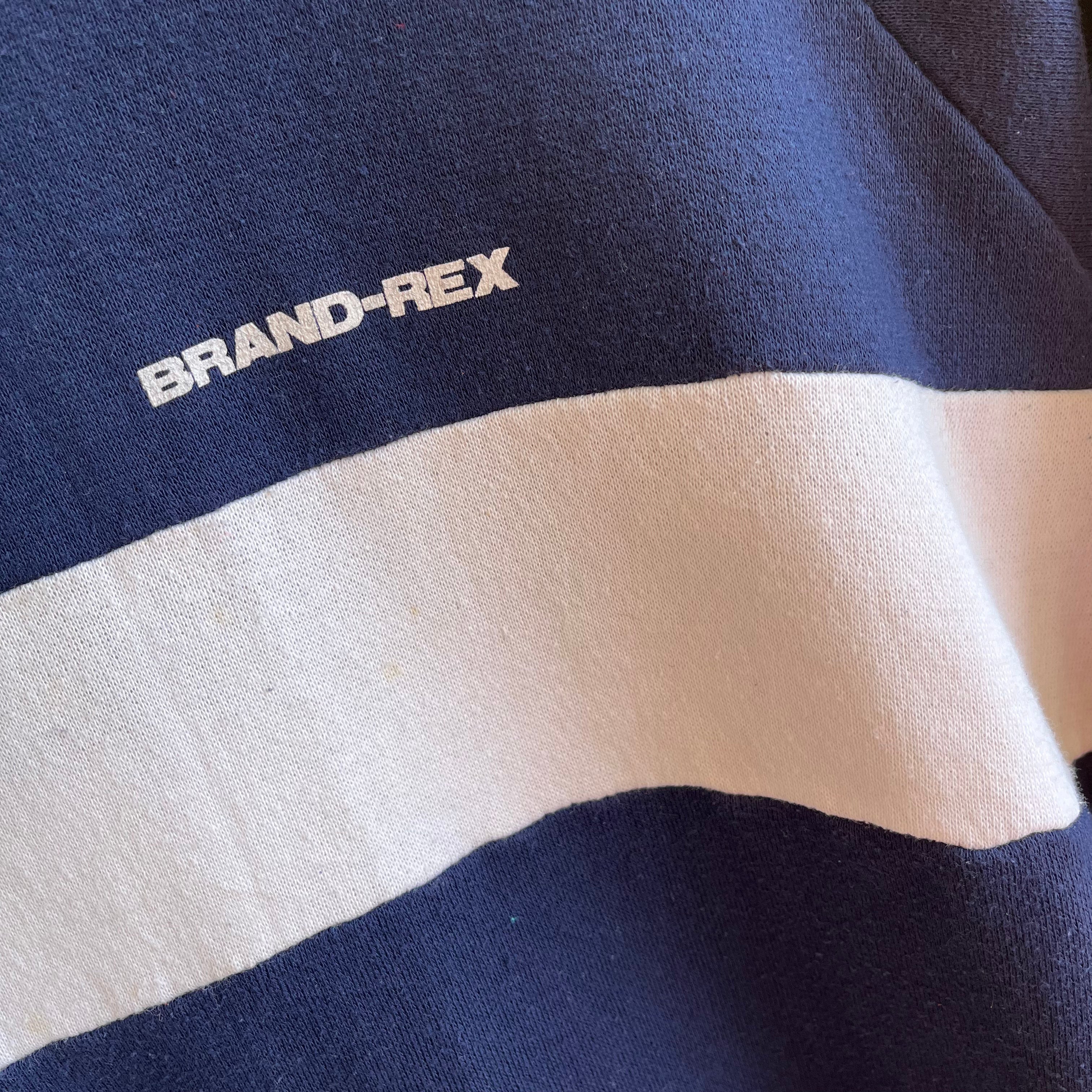 1980s Brand-Rex Color Block Pull-Over Hoodie